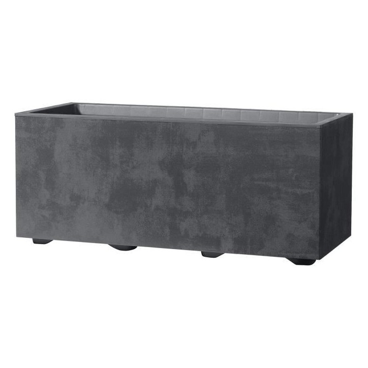 DEROMA Jardiniere Muret Millennium R - 59x25 x H25 cm - Anthracite - A réserve d'eau DEROMA Jardiniere Muret Millennium R - 59x25 x H25 cm - Anthracite - A réserve d'eau