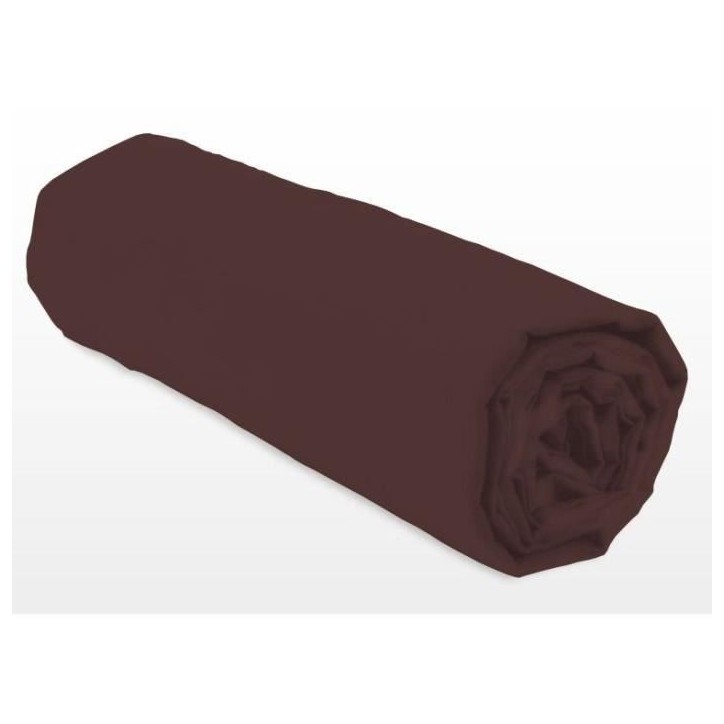 Drap-housse - LOVELY HOME - LH71599 - 160x200+25 cm - Marron