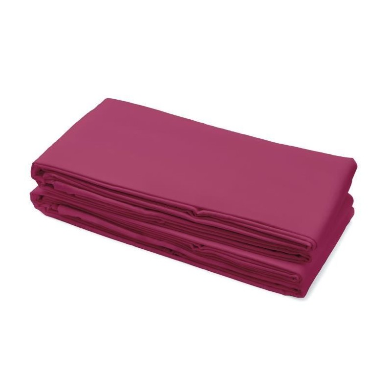 Drap plat - LOVELY HOME - 100% coton - 240 x 300 cm - Fuchsia Drap plat - LOVELY HOME - 100% coton - 240 x 300 cm - Fuchsia