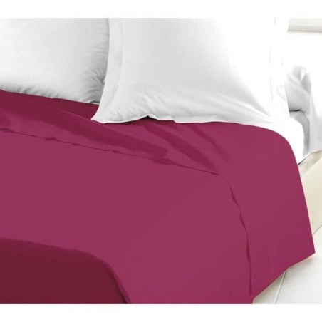 Drap plat - LOVELY HOME - 100% coton - 240 x 300 cm - Fuchsia