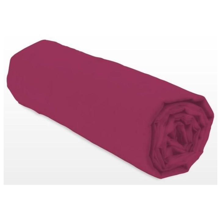 Drap-housse - LOVELY HOME - LH71607 - 180x200+35 cm - Fuchsia