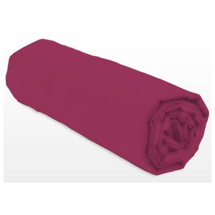 Drap-housse - LOVELY HOME - LH71608 - 160x200+35 cm - Fuchsia
