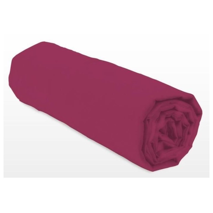 Drap-housse - LOVELY HOME - LH71610 - 180x200+30 cm - Fuchsia