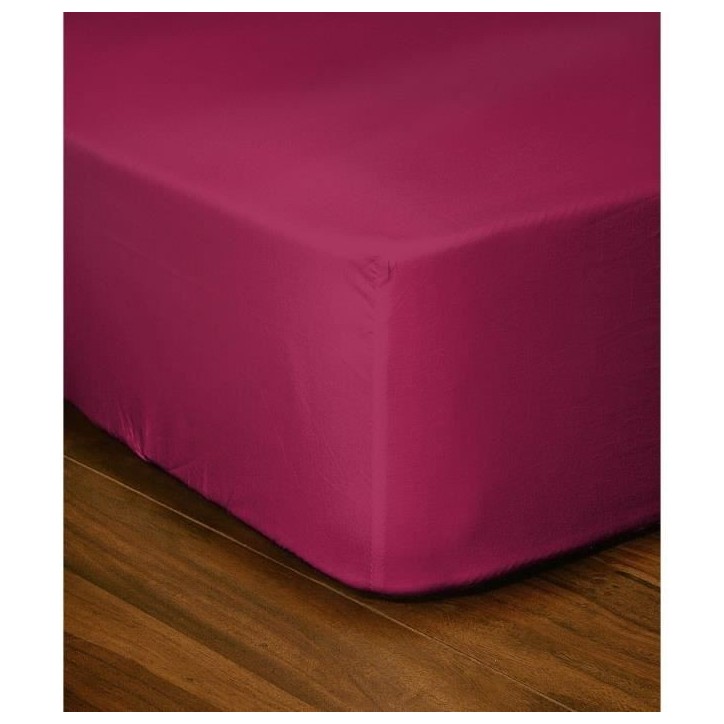 Drap-housse - LOVELY HOME - LH71610 - 180x200+30 cm - Fuchsia