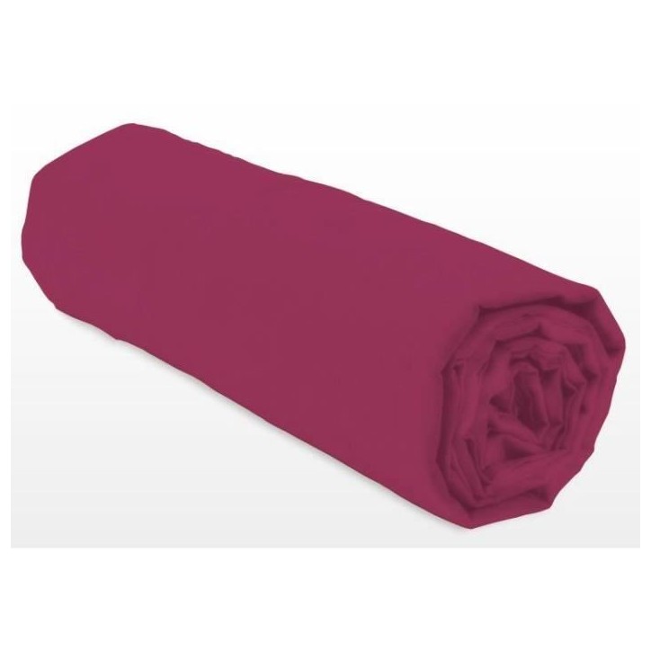 Drap-housse - LOVELY HOME - LH71611 - 160x200+30 cm - Fuchsia