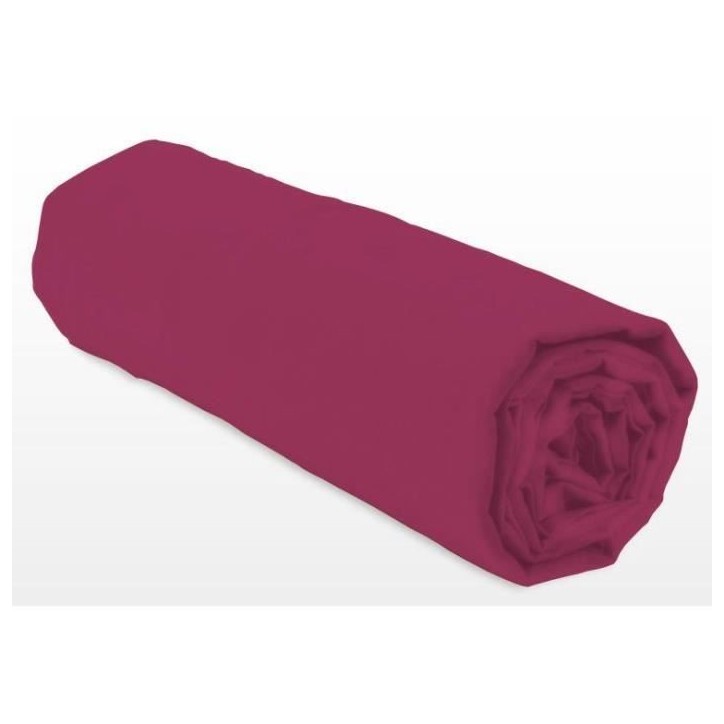 Drap-housse - LOVELY HOME - LH71613 - 90x190+30 cm - Fuchsia