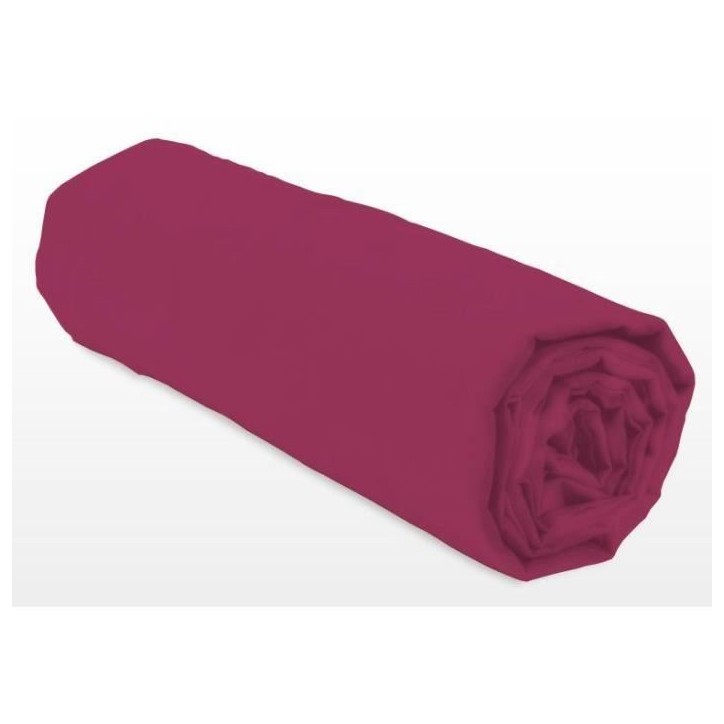 Drap-housse - LOVELY HOME - LH71614 - 180x200+25 cm - Fuchsia