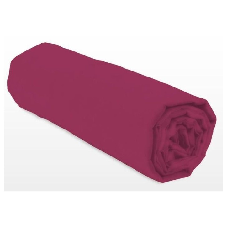 Drap-housse - LOVELY HOME - LH71616 - 140x190+25 cm - Fuchsia