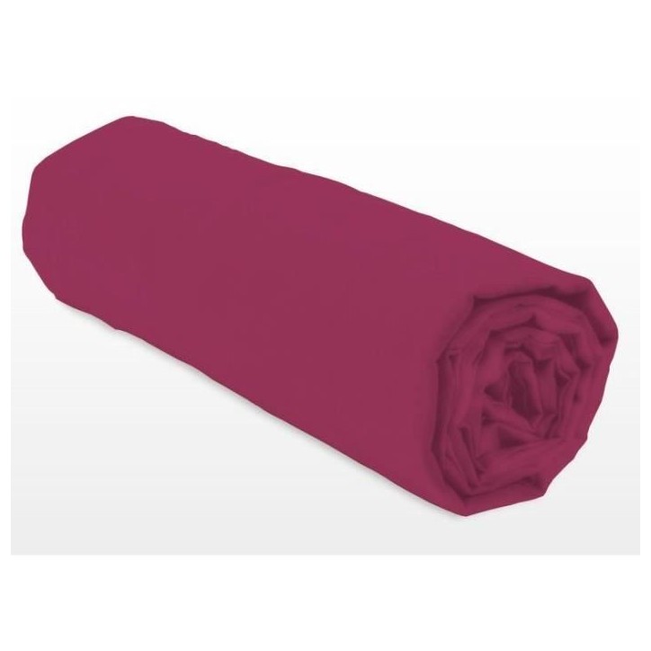 Drap-housse - LOVELY HOME - LH71617 - 90x190+25 cm - Fuchsia