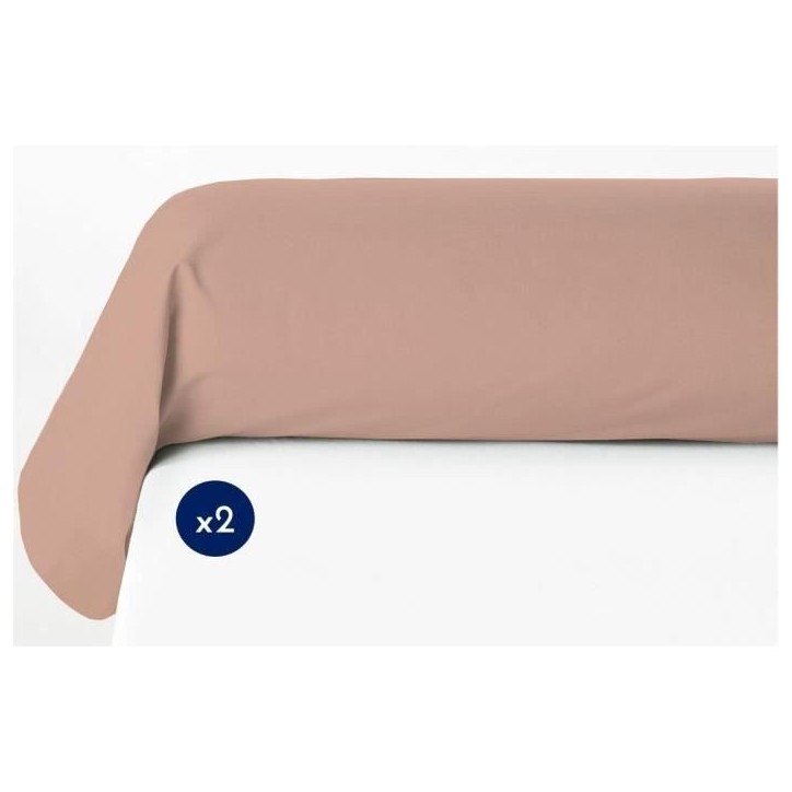 Lot de 2 taies de traversin - LOVELY HOME - LH71618 - 85 x 185 cm - Rose