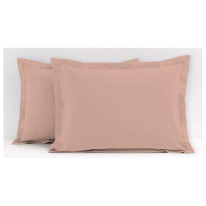 Lot de 2 taies d'oreiller - LOVELY HOME - LH71619 - 50 x 70 cm - Rose