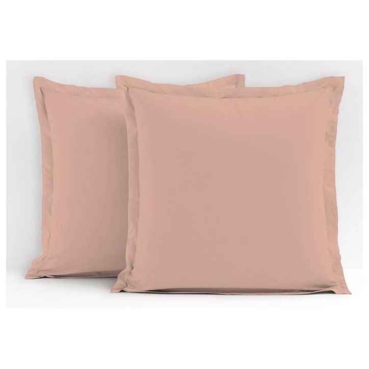 Lot de 2 taies d'oreiller - LOVELY HOME - LH71620 - 63 x 63 cm - Rose