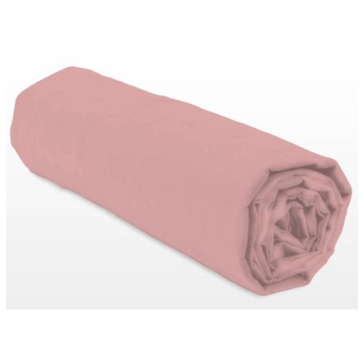 Drap-housse - LOVELY HOME - LH71627 - 160x200+30 cm - Rose