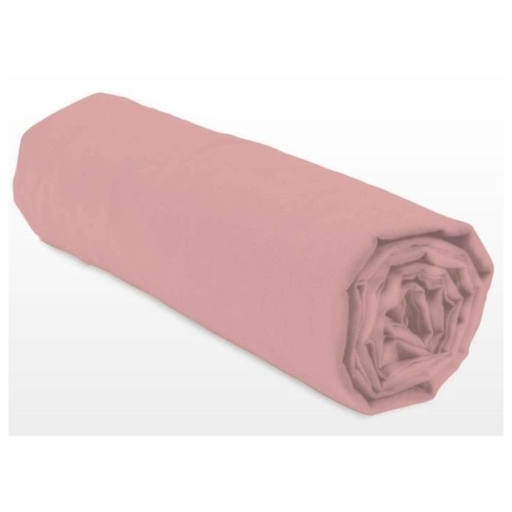 Drap-housse - LOVELY HOME - LH71628 - 140x190+30 cm - Rose