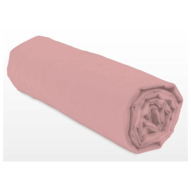 Drap-housse - LOVELY HOME - LH71631 - 160x200+25 cm - Rose