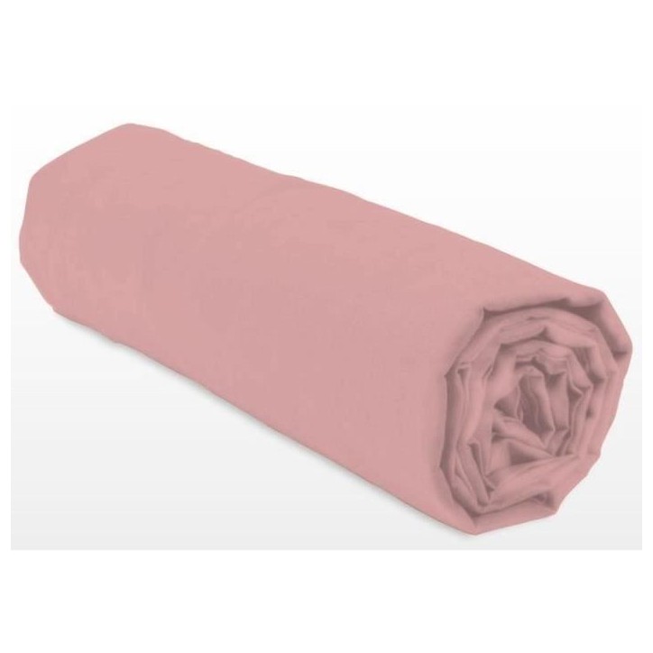 Drap-housse - LOVELY HOME - LH71632 - 140x190+25 cm - Rose