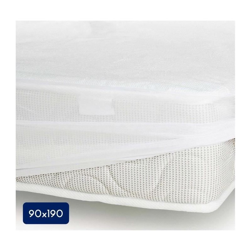 Protege-matelas - 90 x 190 cm x 25 xm - 100% Coton - 170 G/M2 - LOVELY Protege-matelas - 90 x 190 cm x 25 xm - 100% Coton - 170 G/M2 - LOVELY