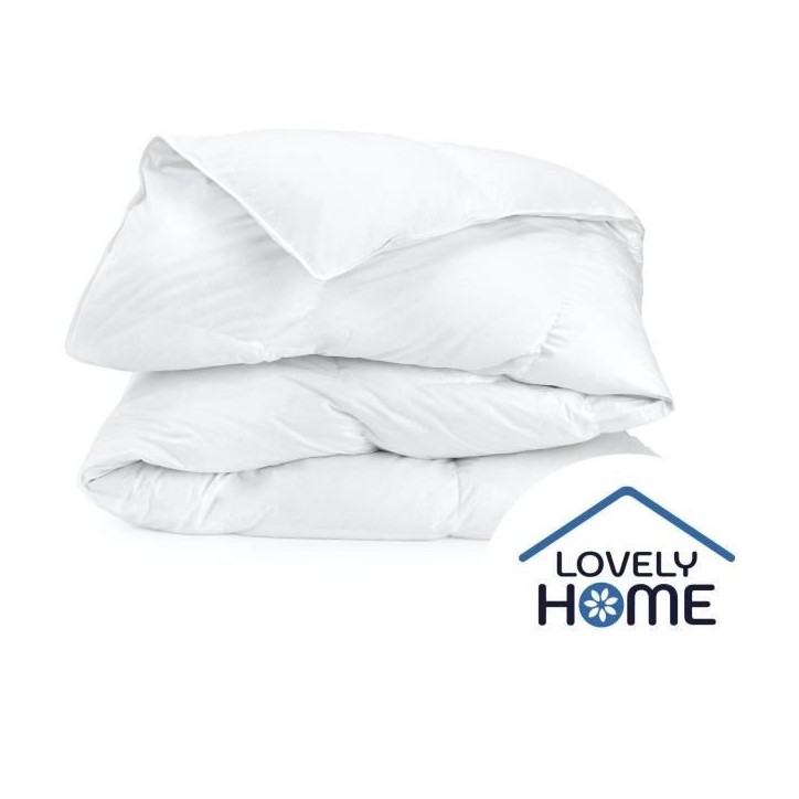 Couette 240 x 260 cm - LOVELY HOME - Légere - 280 g/m² - Anti-acariens - 2 personnes - Blanc Couette 240 x 260 cm - LOVELY HOME - Légere - 280 g/m² - Anti-acariens - 2 personnes - Blanc