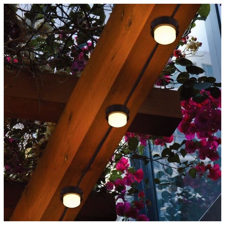 10 mini-spots lumineux solaires a piquer - LUMISKY - SOLIRAY - 12 m - LED blanc chaud - Balisage allée