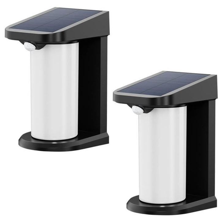 Lot de 2 projecteurs solaires - LUMISKY - LUSTY - H18 cm - Applique mural avec détecteur de mouvement - LED blanc Lot de 2 projecteurs solaires - LUMISKY - LUSTY - H18 cm - Applique mural avec détecteur de mouvement - LED blanc
