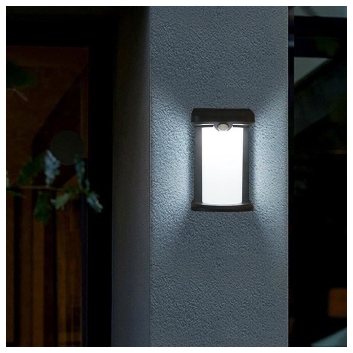 Lot de 2 projecteurs solaires - LUMISKY - LUSTY - H18 cm - Applique mural avec détecteur de mouvement - LED blanc Lot de 2 projecteurs solaires - LUMISKY - LUSTY - H18 cm - Applique mural avec détecteur de mouvement - LED blanc
