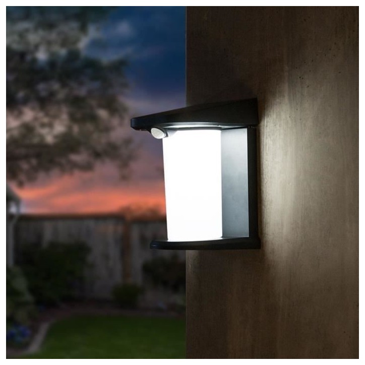 Lot de 2 projecteurs solaires - LUMISKY - LUSTY - H18 cm - Applique mural avec détecteur de mouvement - LED blanc Lot de 2 projecteurs solaires - LUMISKY - LUSTY - H18 cm - Applique mural avec détecteur de mouvement - LED blanc
