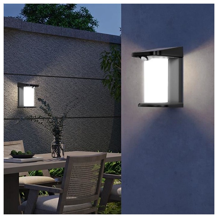 Lot de 2 projecteurs solaires - LUMISKY - LUSTY - H18 cm - Applique mural avec détecteur de mouvement - LED blanc Lot de 2 projecteurs solaires - LUMISKY - LUSTY - H18 cm - Applique mural avec détecteur de mouvement - LED blanc