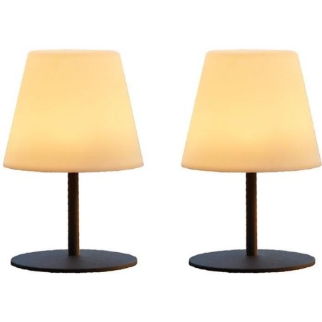 Pack de 2 Lampes de table sans fil - LUMISKY - TWINS - H16 cm - Pied e