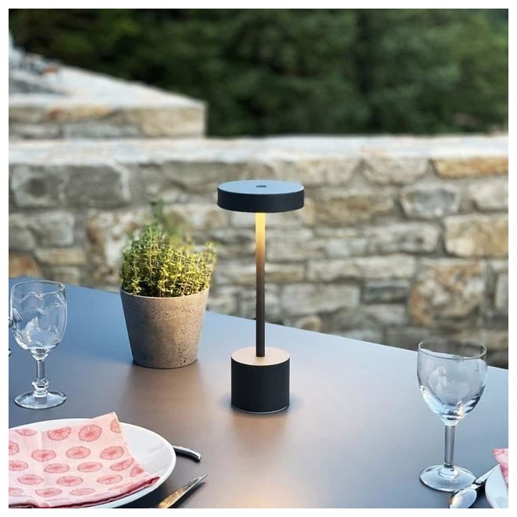 Lampe de table sans fil - LUMISKY - ROBY - Touch en aluminium - Gris foncé - LED Lampe de table sans fil - LUMISKY - ROBY - Touch en aluminium - Gris foncé - LED