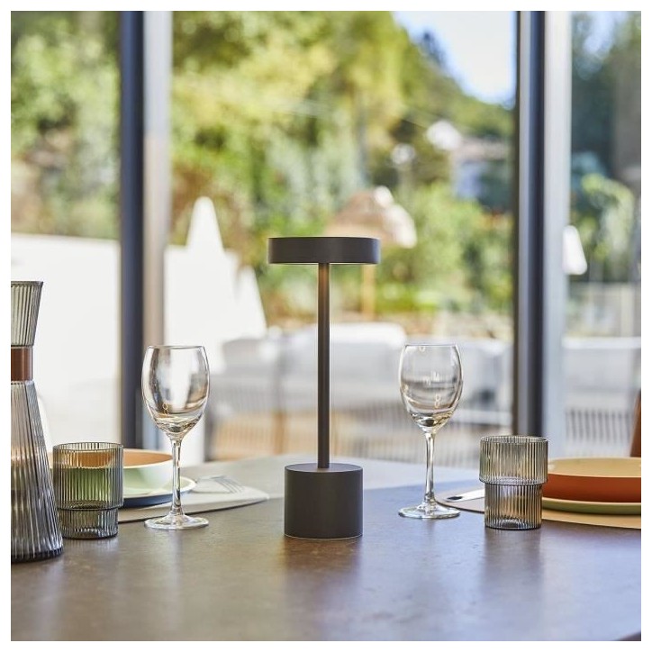 Lampe de table sans fil - LUMISKY - ROBY - Touch en aluminium - Gris foncé - LED Lampe de table sans fil - LUMISKY - ROBY - Touch en aluminium - Gris foncé - LED