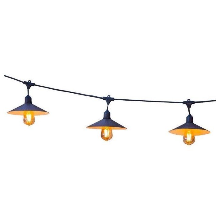 Guirlande solaire lumineuse extérieur - LUMISKY - VINTY LIGHT SOLAR - 6 m - 10 ampoules a filament - LED blanc chaud Guirlande solaire lumineuse extérieur - LUMISKY - VINTY LIGHT SOLAR - 6 m - 10 ampoules a filament - LED blanc chaud
