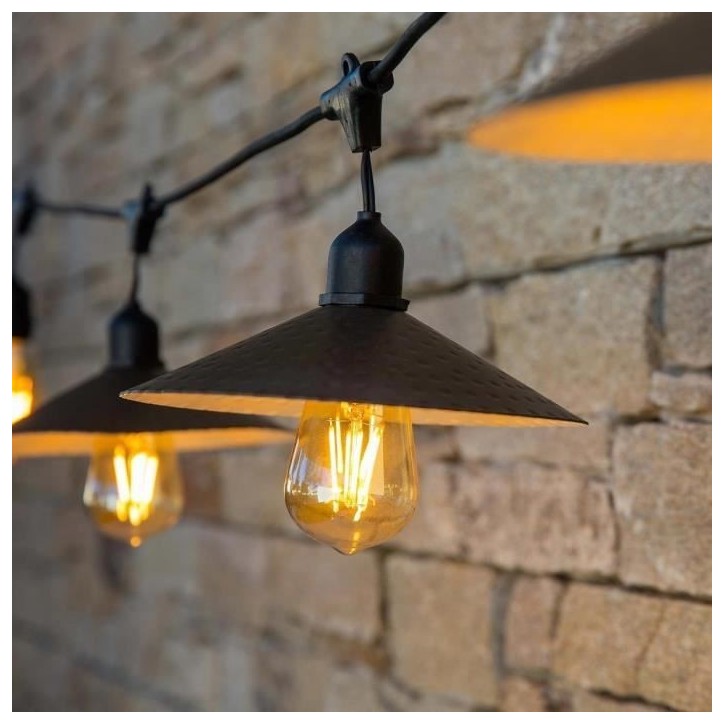 Guirlande solaire lumineuse extérieur - LUMISKY - VINTY LIGHT SOLAR - 6 m - 10 ampoules a filament - LED blanc chaud Guirlande solaire lumineuse extérieur - LUMISKY - VINTY LIGHT SOLAR - 6 m - 10 ampoules a filament - LED blanc chaud