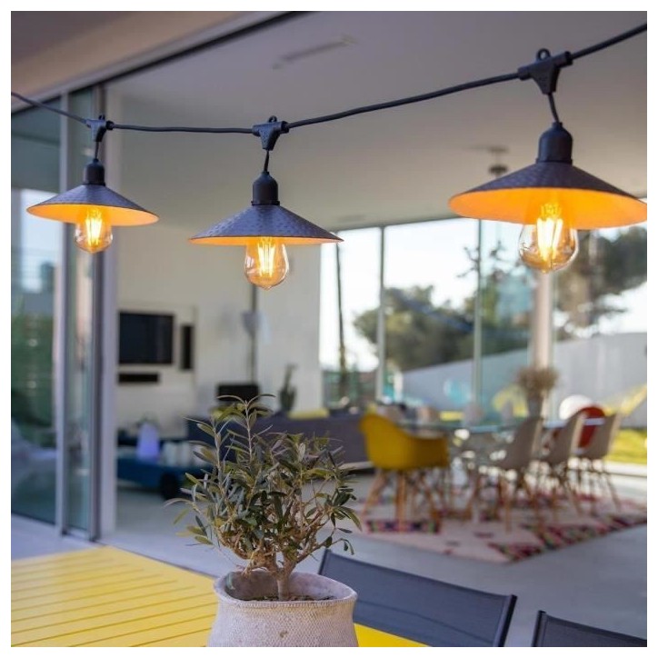 Guirlande solaire lumineuse extérieur - LUMISKY - VINTY LIGHT SOLAR - 6 m - 10 ampoules a filament - LED blanc chaud Guirlande solaire lumineuse extérieur - LUMISKY - VINTY LIGHT SOLAR - 6 m - 10 ampoules a filament - LED blanc chaud