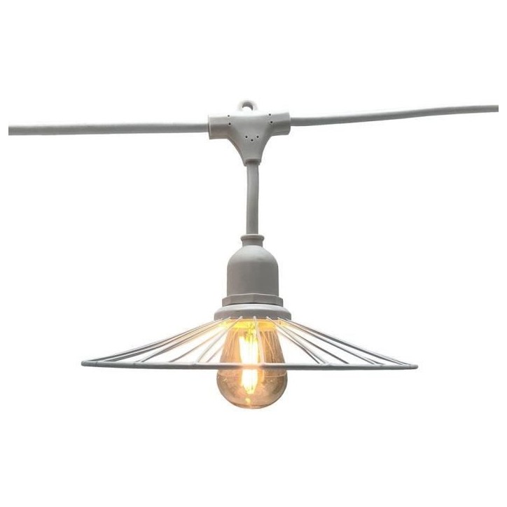 Guirlande lumineuse extérieur - LUMISKY - CHIC WHITE LIGHT - 6 m - 10 ampoules a filament - E27 - LED blanc chaud Guirlande lumineuse extérieur - LUMISKY - CHIC WHITE LIGHT - 6 m - 10 ampoules a filament - E27 - LED blanc chaud