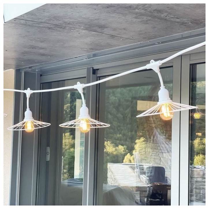 Guirlande lumineuse extérieur - LUMISKY - CHIC WHITE LIGHT - 6 m - 10 ampoules a filament - E27 - LED blanc chaud Guirlande lumineuse extérieur - LUMISKY - CHIC WHITE LIGHT - 6 m - 10 ampoules a filament - E27 - LED blanc chaud