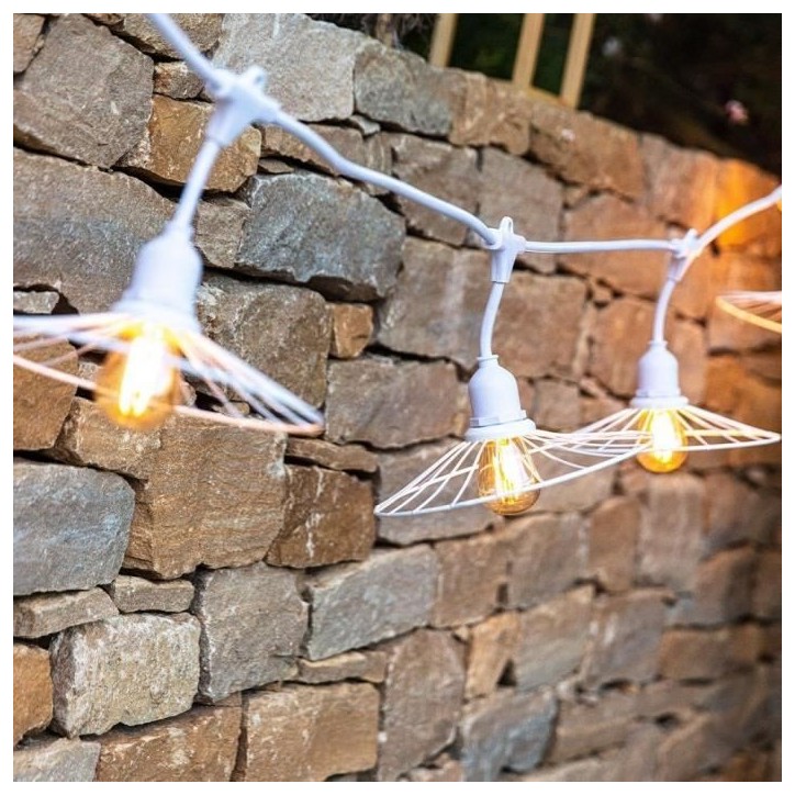 Guirlande lumineuse extérieur - LUMISKY - CHIC WHITE LIGHT - 6 m - 10 ampoules a filament - E27 - LED blanc chaud Guirlande lumineuse extérieur - LUMISKY - CHIC WHITE LIGHT - 6 m - 10 ampoules a filament - E27 - LED blanc chaud