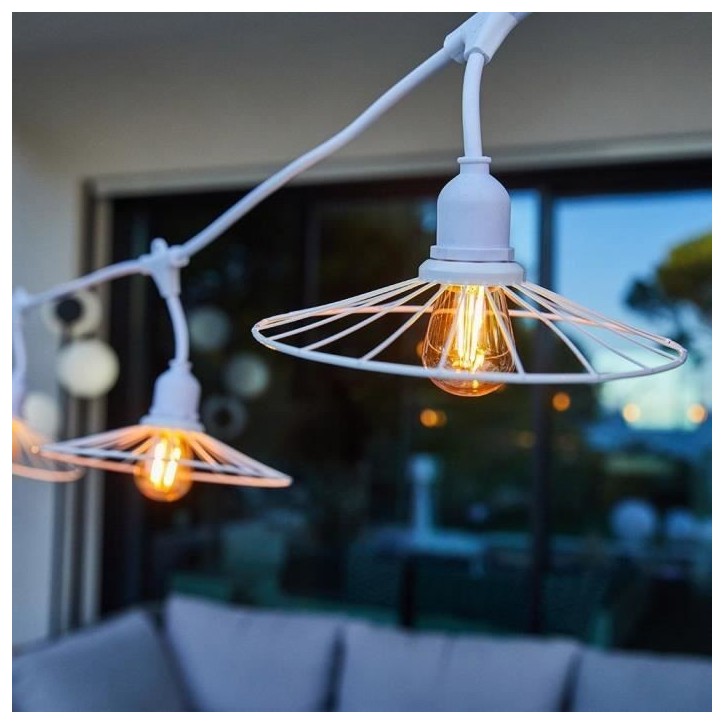 Guirlande lumineuse extérieur - LUMISKY - CHIC WHITE LIGHT - 6 m - 10 ampoules a filament - E27 - LED blanc chaud Guirlande lumineuse extérieur - LUMISKY - CHIC WHITE LIGHT - 6 m - 10 ampoules a filament - E27 - LED blanc chaud