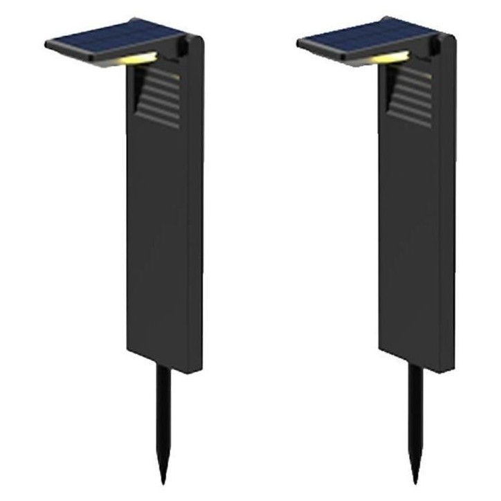 Lot de 2 balises solaires a planter - LUMISKY - OSTRY - H41 cm - LED blanc froid