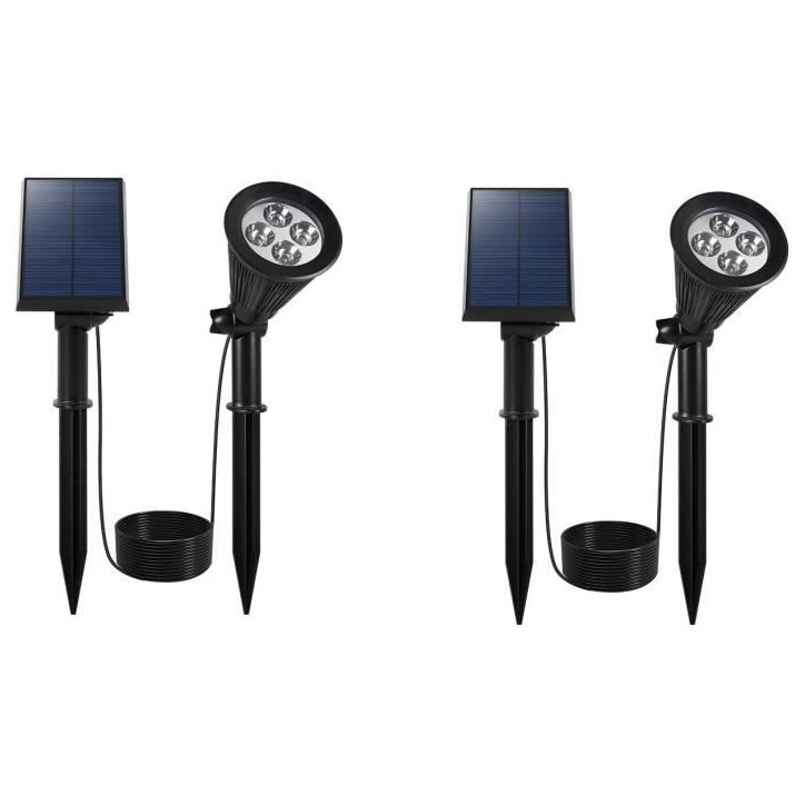 Spot solaire projecteur 2 en 1 a piquer ou a fixer - LUMISKY - SPIKY AWAY W34 - H42 cm - LED blanc Spot solaire projecteur 2 en 1 a piquer ou a fixer - LUMISKY - SPIKY AWAY W34 - H42 cm - LED blanc