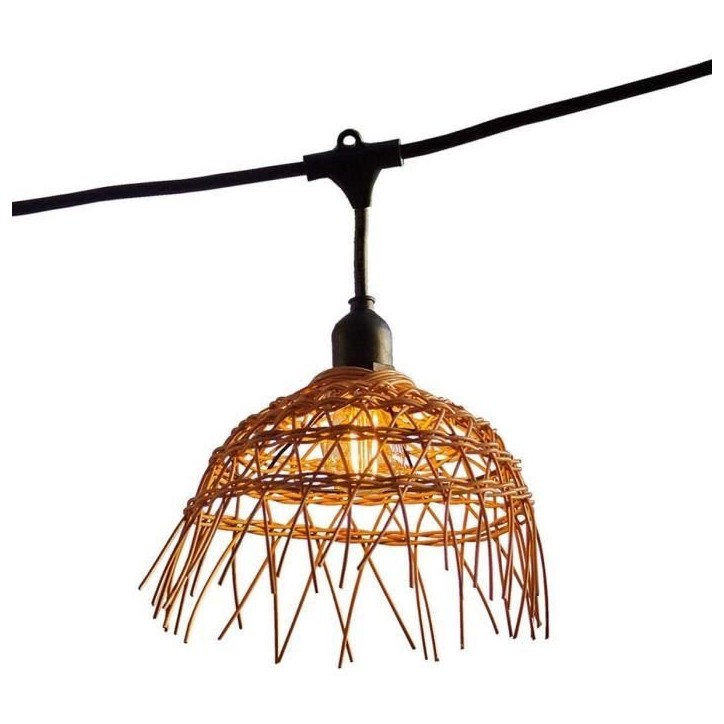 Guirlande lumineuse - LUMISKY - Hawaii Light - Raccordable - Extérieur - Abat-jour polyrotin - 10 ampoules filament E27 LED Guirlande lumineuse - LUMISKY - Hawaii Light - Raccordable - Extérieur - Abat-jour polyrotin - 10 ampoules filament E27 LED