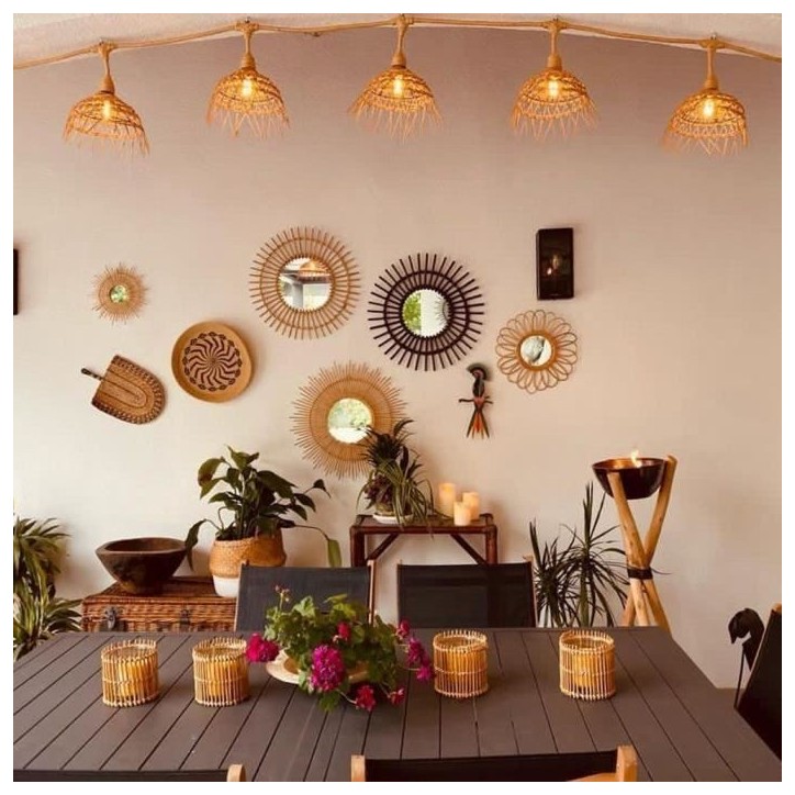 Guirlande lumineuse - LUMISKY - Hawaii Light - Raccordable - Extérieur - Abat-jour polyrotin - 10 ampoules filament E27 LED Guirlande lumineuse - LUMISKY - Hawaii Light - Raccordable - Extérieur - Abat-jour polyrotin - 10 ampoules filament E27 LED
