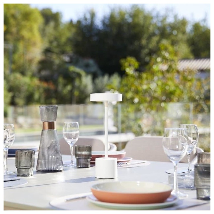 Lampe de table sans fil - LUMISKY - ROBY WHITE - H30 cm - Touch en aluminium - Blanc mat - LED Lampe de table sans fil - LUMISKY - ROBY WHITE - H30 cm - Touch en aluminium - Blanc mat - LED