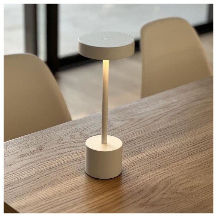Lampe de table sans fil - LUMISKY - ROBY WHITE - H30 cm - Touch en aluminium - Blanc mat - LED Lampe de table sans fil - LUMISKY - ROBY WHITE - H30 cm - Touch en aluminium - Blanc mat - LED