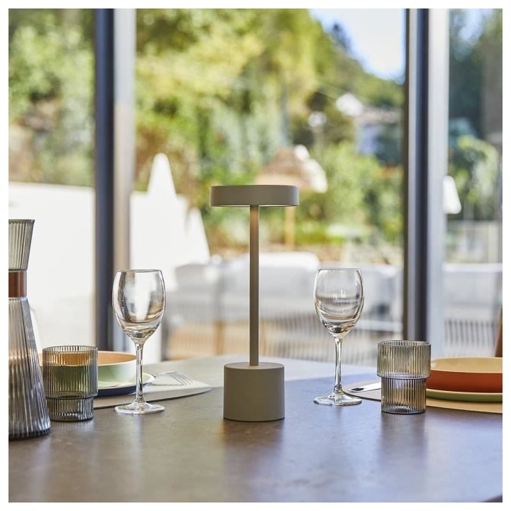 Lampe de table sans fil - LUMISKY - ROBY GREY - H30 cm - Touch en aluminium - Gris clair - LED Lampe de table sans fil - LUMISKY - ROBY GREY - H30 cm - Touch en aluminium - Gris clair - LED