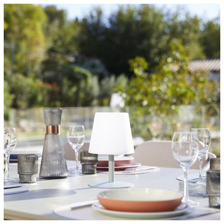 Lampe de table sans fil - LUMISKY - STANDY MINI Olive - H25 cm - Pied en acier vert olive - LED blanc chaud et blanc Lampe de table sans fil - LUMISKY - STANDY MINI Olive - H25 cm - Pied en acier vert olive - LED blanc chaud et blanc