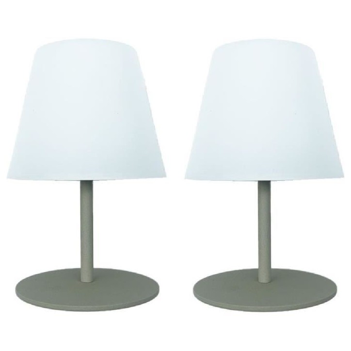 Set de 2 lampes de table sans fil - LUMISKY - TWINS - Olive - H16 cm - LED Set de 2 lampes de table sans fil - LUMISKY - TWINS - Olive - H16 cm - LED
