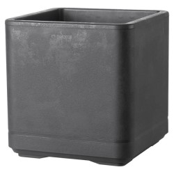 DEROMA Pot de fleurs Cube Cosmo - 38 x h39 cm - Anthracite - A réserv