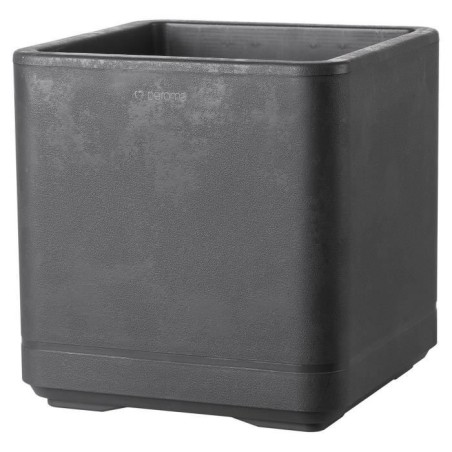 DEROMA Pot de fleurs Cube Cosmo - 38 x h39 cm - Anthracite - A réserv
