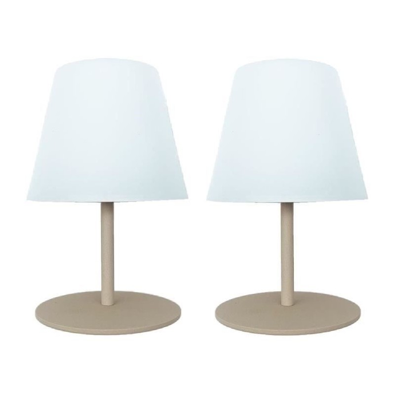 Set de 2 lampes de table sans fil - LUMISKY - TWINS - Cream - H16 cm - Set de 2 lampes de table sans fil - LUMISKY - TWINS - Cream - H16 cm -