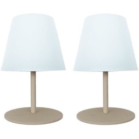 Set de 2 lampes de table sans fil - LUMISKY - TWINS - Cream - H16 cm -